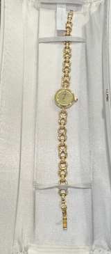 Geneva Women's 14 k gold Chain Bracelet Watch works perfectly,  - Image 7