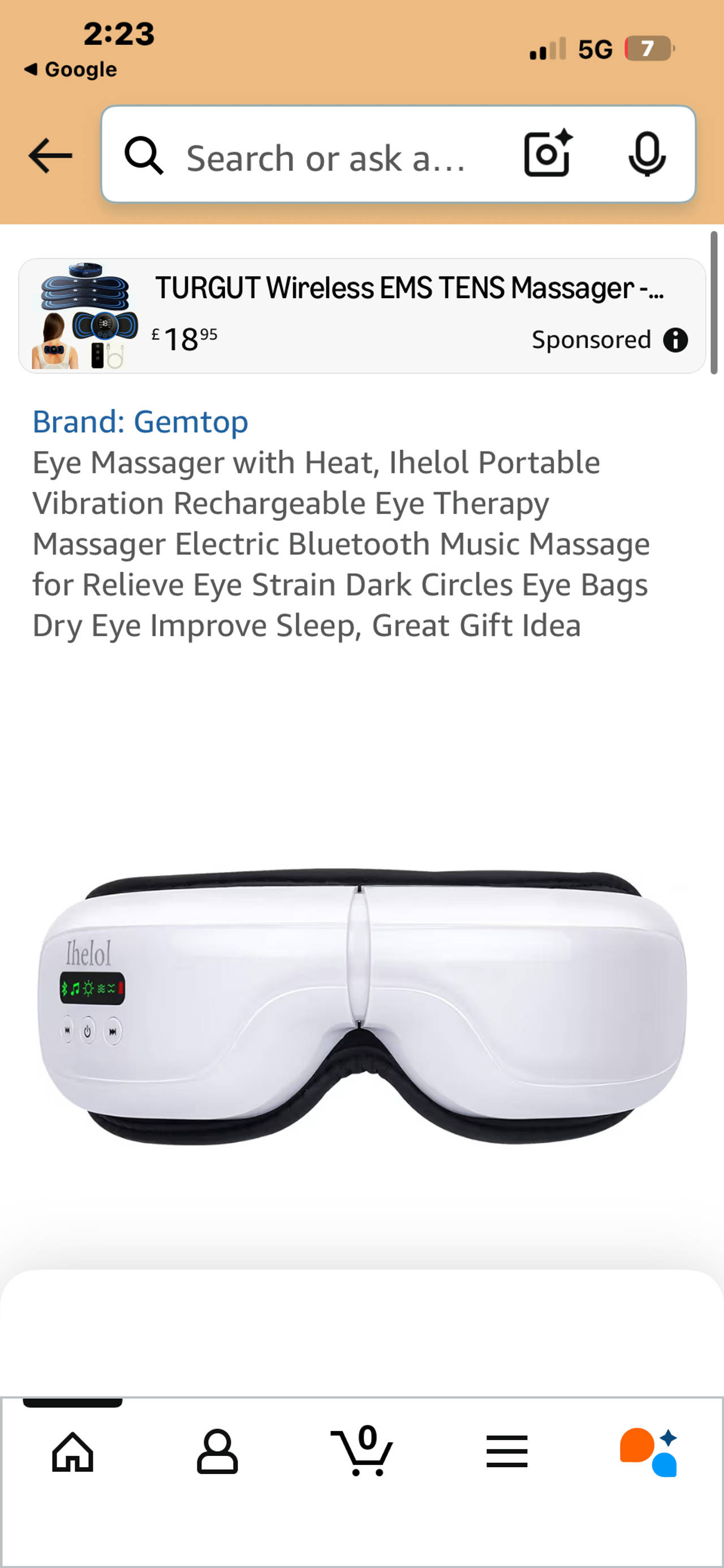 Ihelol Portable Eye Massager with Heat