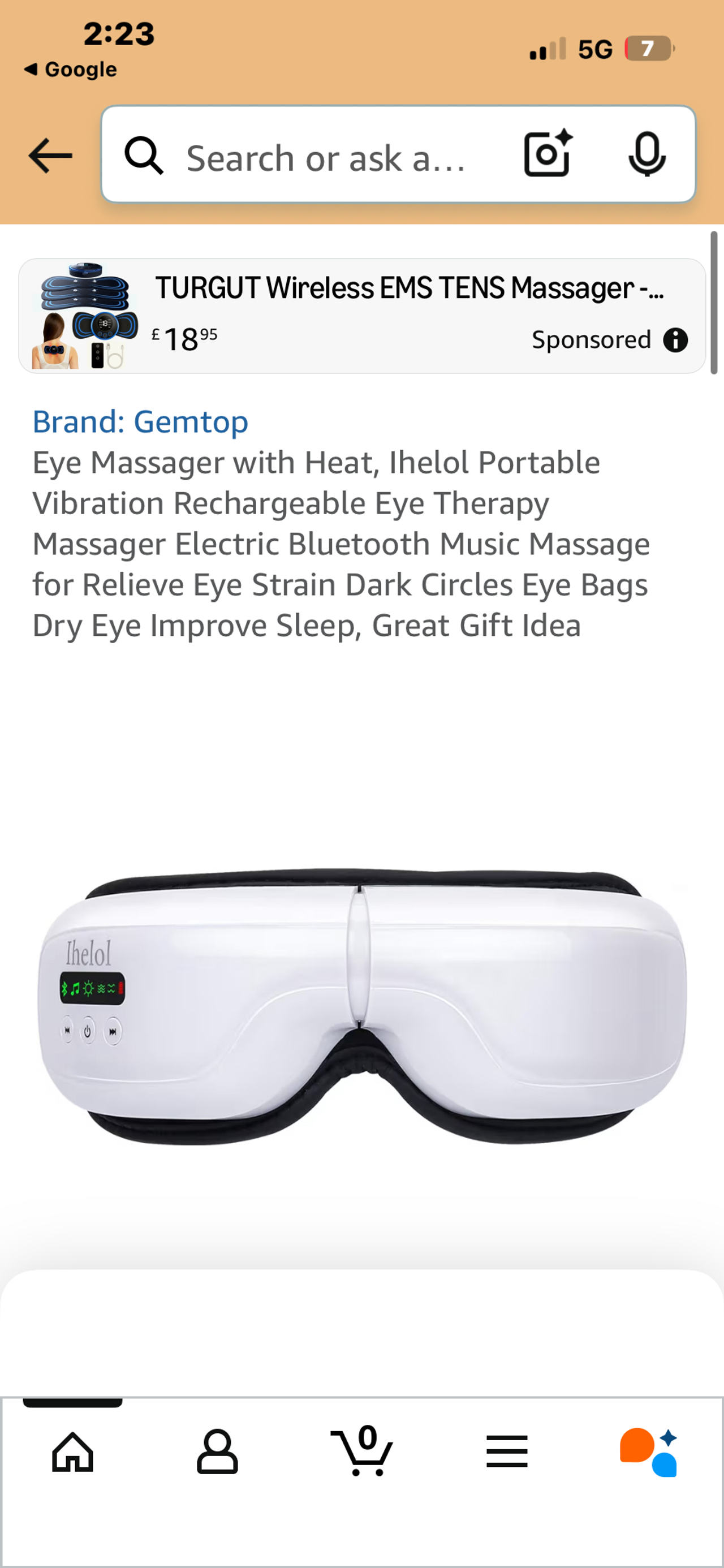 Ihelol Portable Eye Massager with Heat