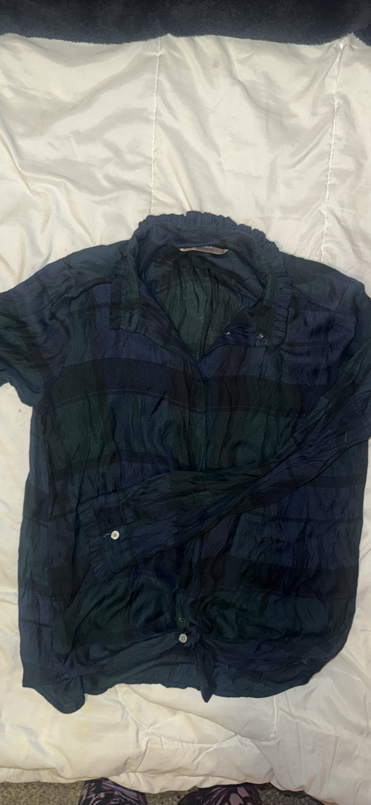 Plaid Button-Up Shirt