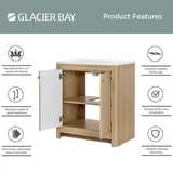 Lapine 31 in. Single Sink Blond Oak Bath Vanity with White Cultured Marble Top - Image 2