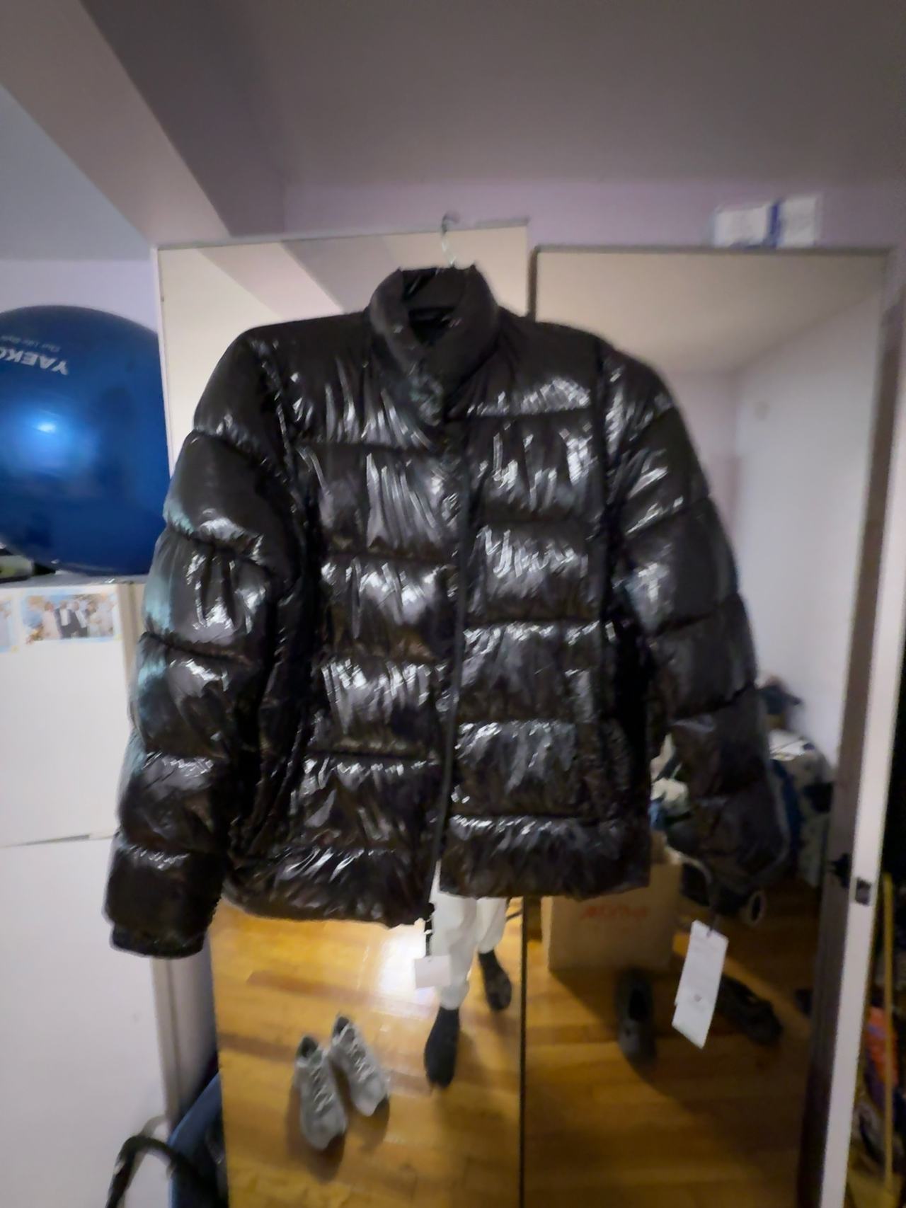 Shiny Calvin Klein Black Puffer Jacket With Tag