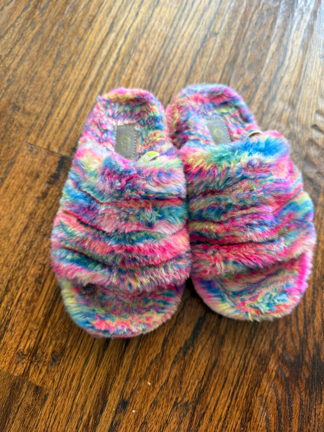 UGG Fuzzy rainbow Slippers
