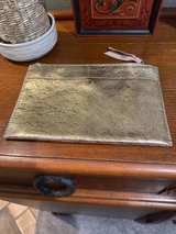 J.Crew Gold Metallic Crackle Leather Pouch Clutch - Image 2