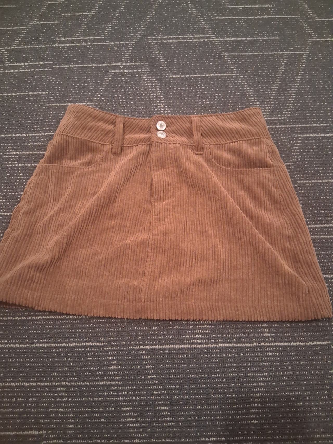 Brown Corduroy Mini Skirt