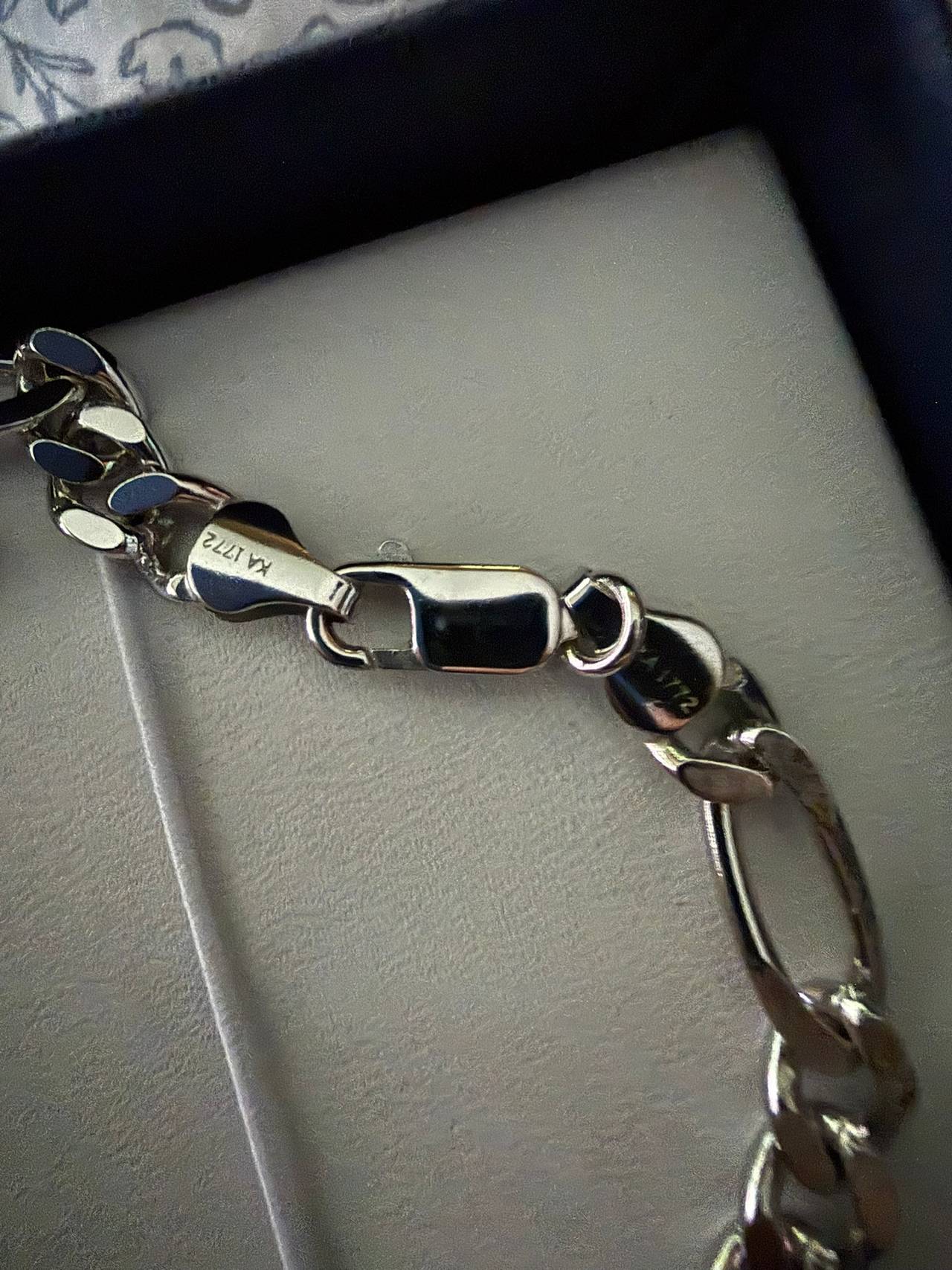 Sterling Silver Figaro Link Chain 6mm 20inch