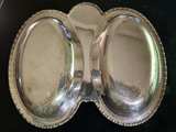 Vintage Lehman Brothers Silver Plated Double Divided Serving Dish with Handle - Image 5