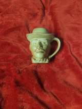 Vintage 1977 Frankoma Green Ceramic Cowboy Toby Jug - Image 2