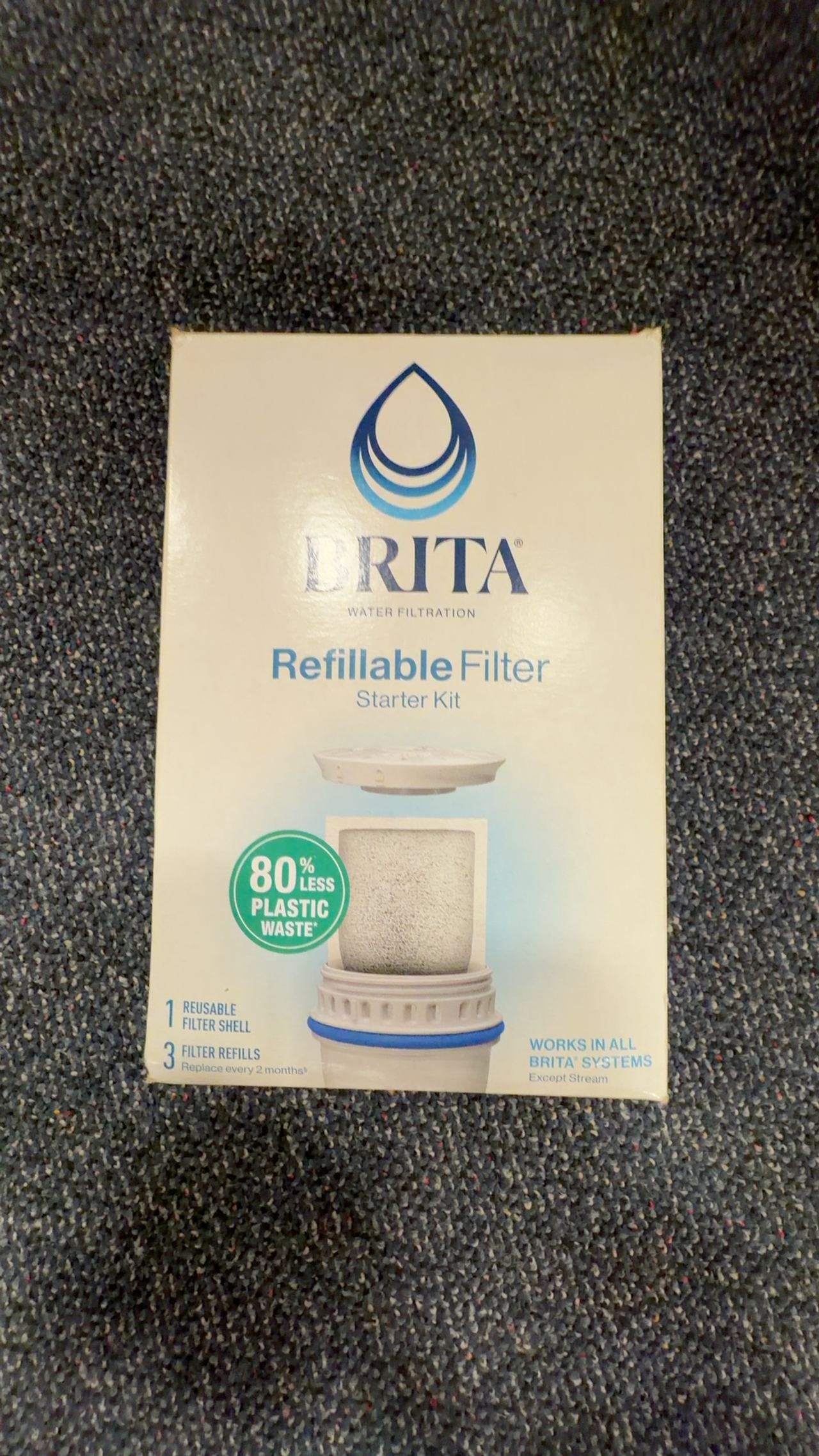 Brita Refillable Water Filtration Starter Kit 1 Shell + 3 Refills