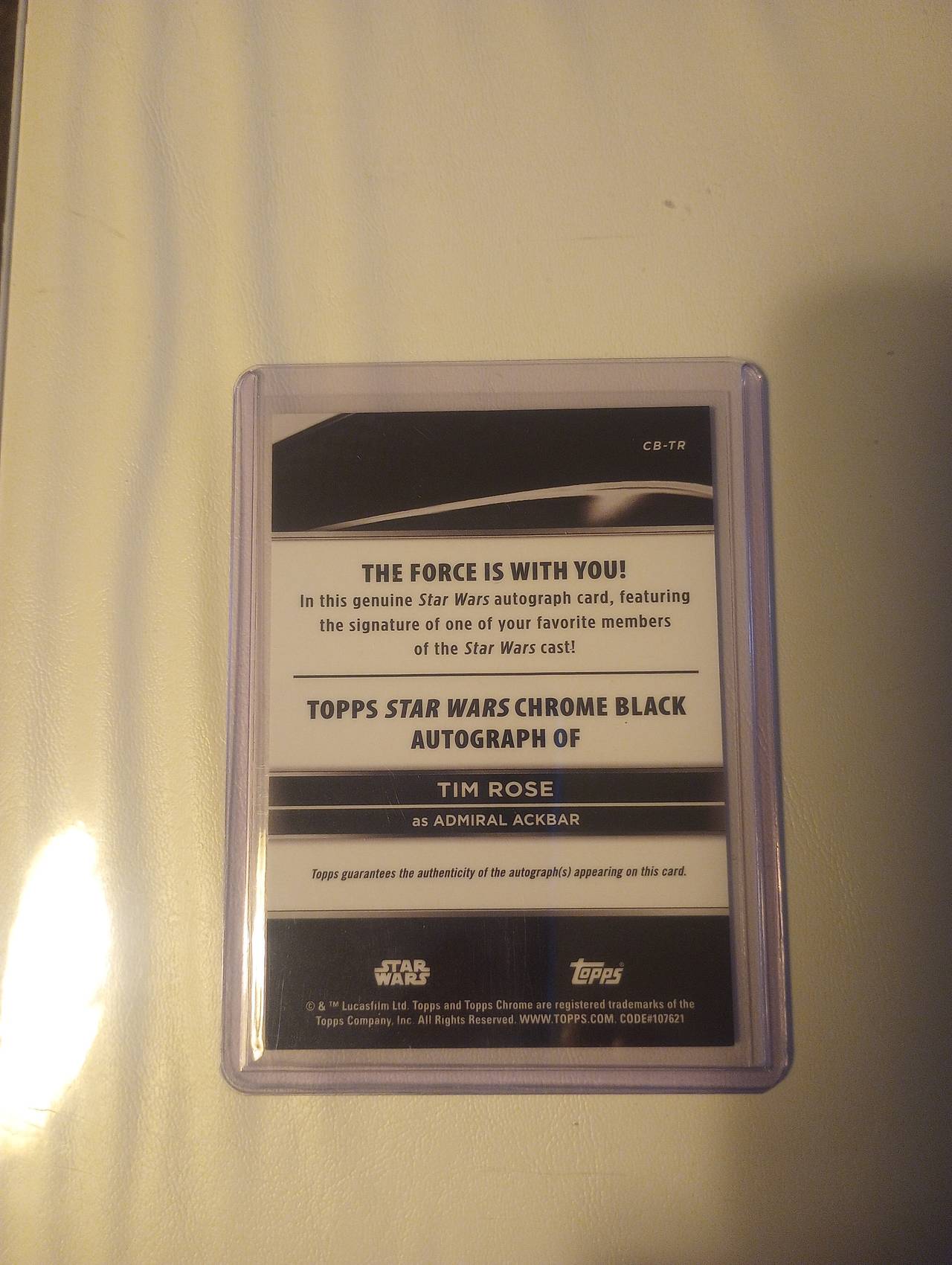 Topps Chrome Black Star Wars Admiral Ackbar Tim Rose Autograph Card