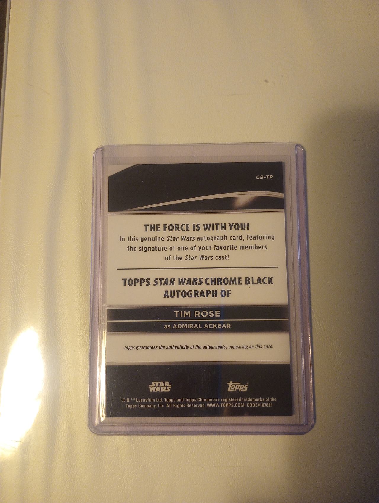 Topps Chrome Black Star Wars Admiral Ackbar Tim Rose Autograph Card