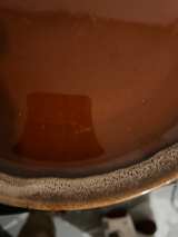 Brown Glazed Ceramic Plate - Image 3