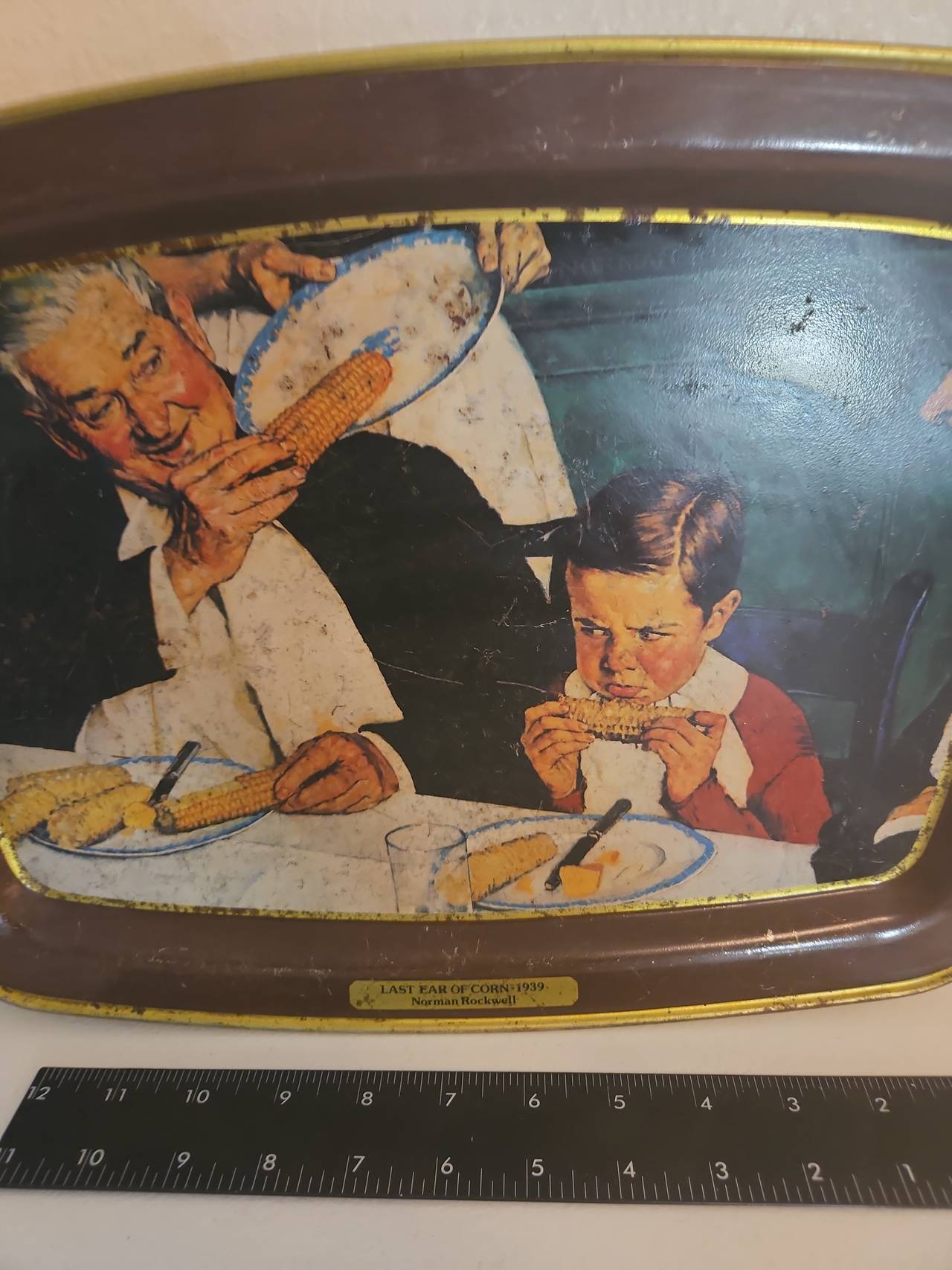 Norman Rockwell Last Ear of Corn Vintage Metal Tray