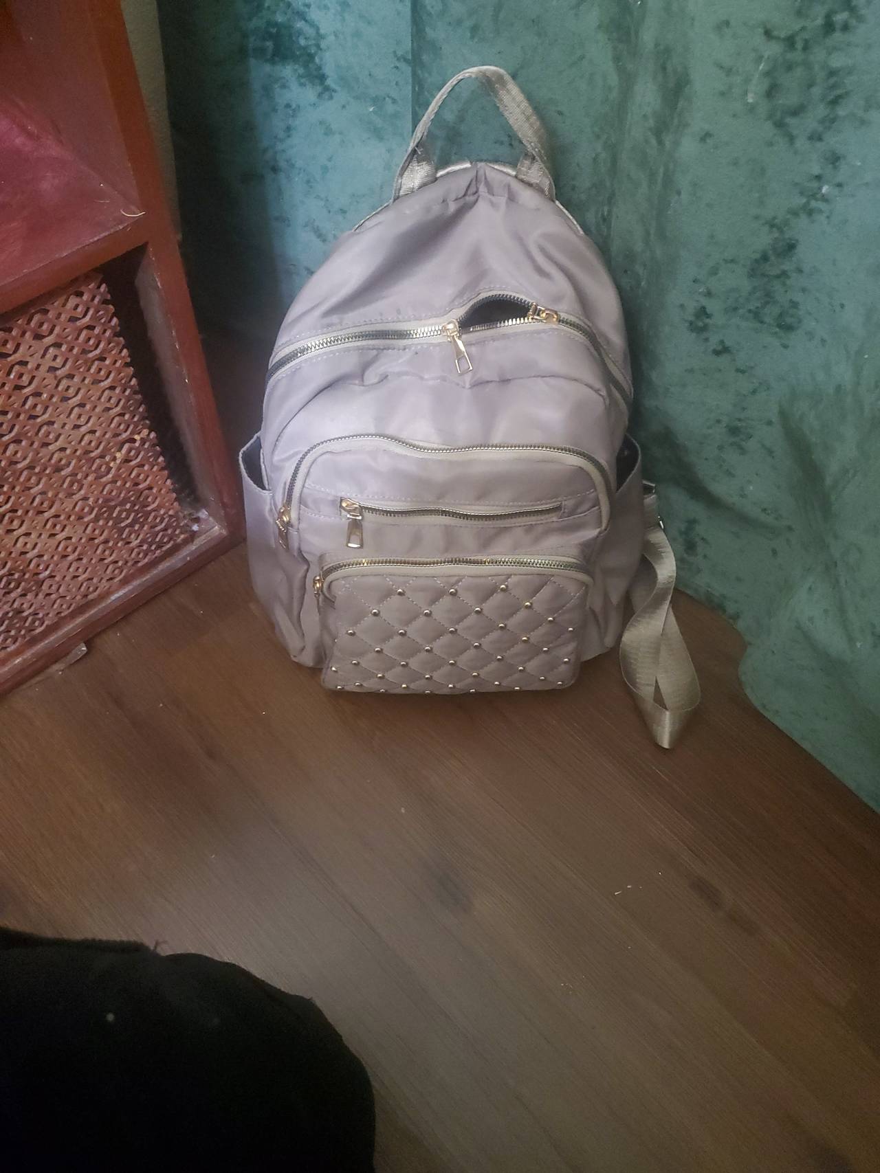 Quilted Studded Nylon Mini Backpack