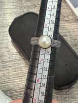 Sterling Silver Pearl Ring with Braided Band - Image 4
