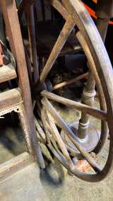 Antique Oak and Cane Wheelchair - Image 4