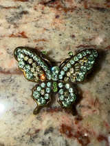 Vintage Style Rhinestone Butterfly Brooch - Image 1