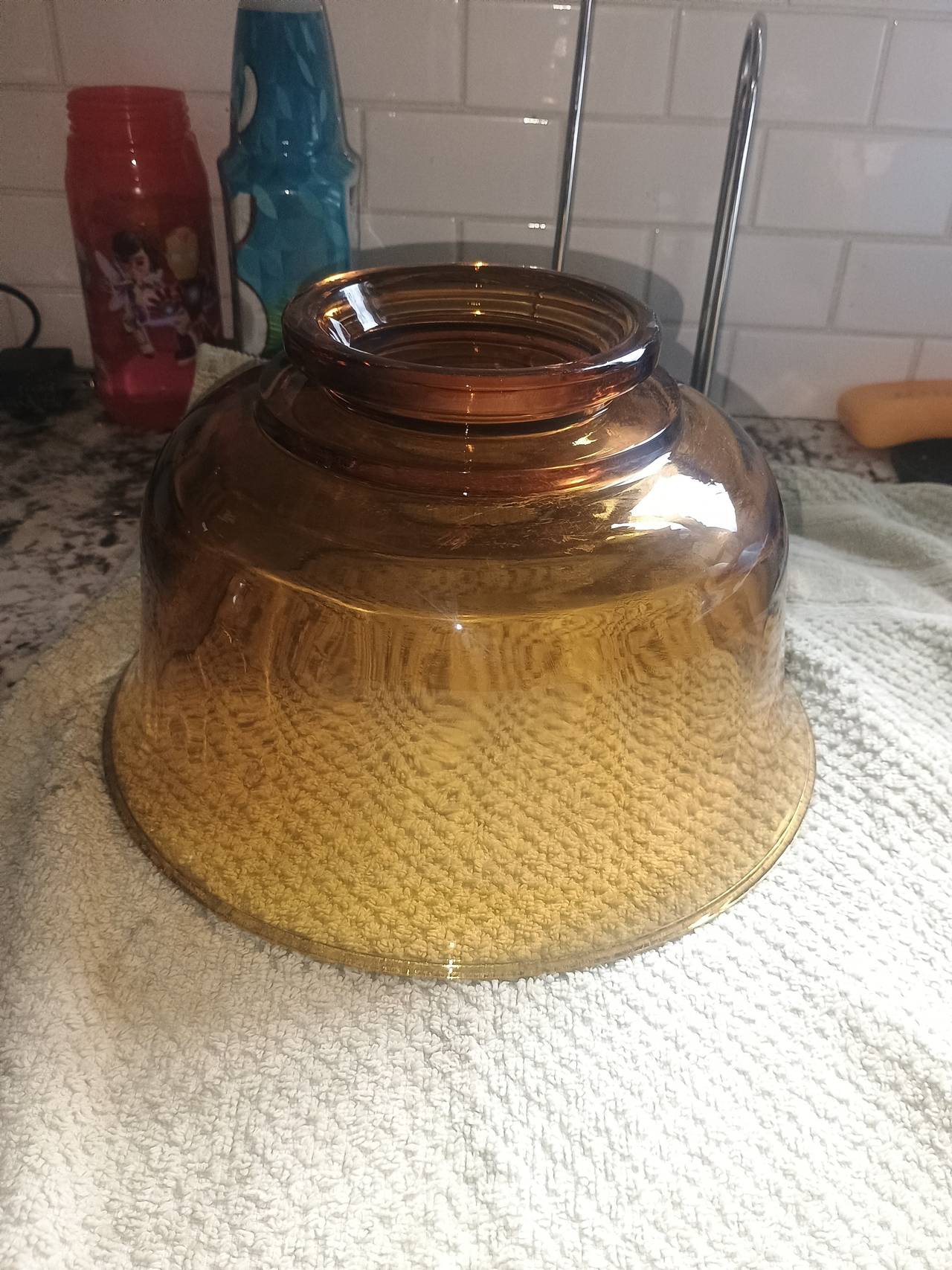 Thick Amber Glass Mixing Bowl