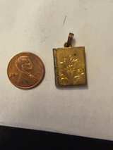 Vintage Gold Tone Book Locket Pendant - Image 5