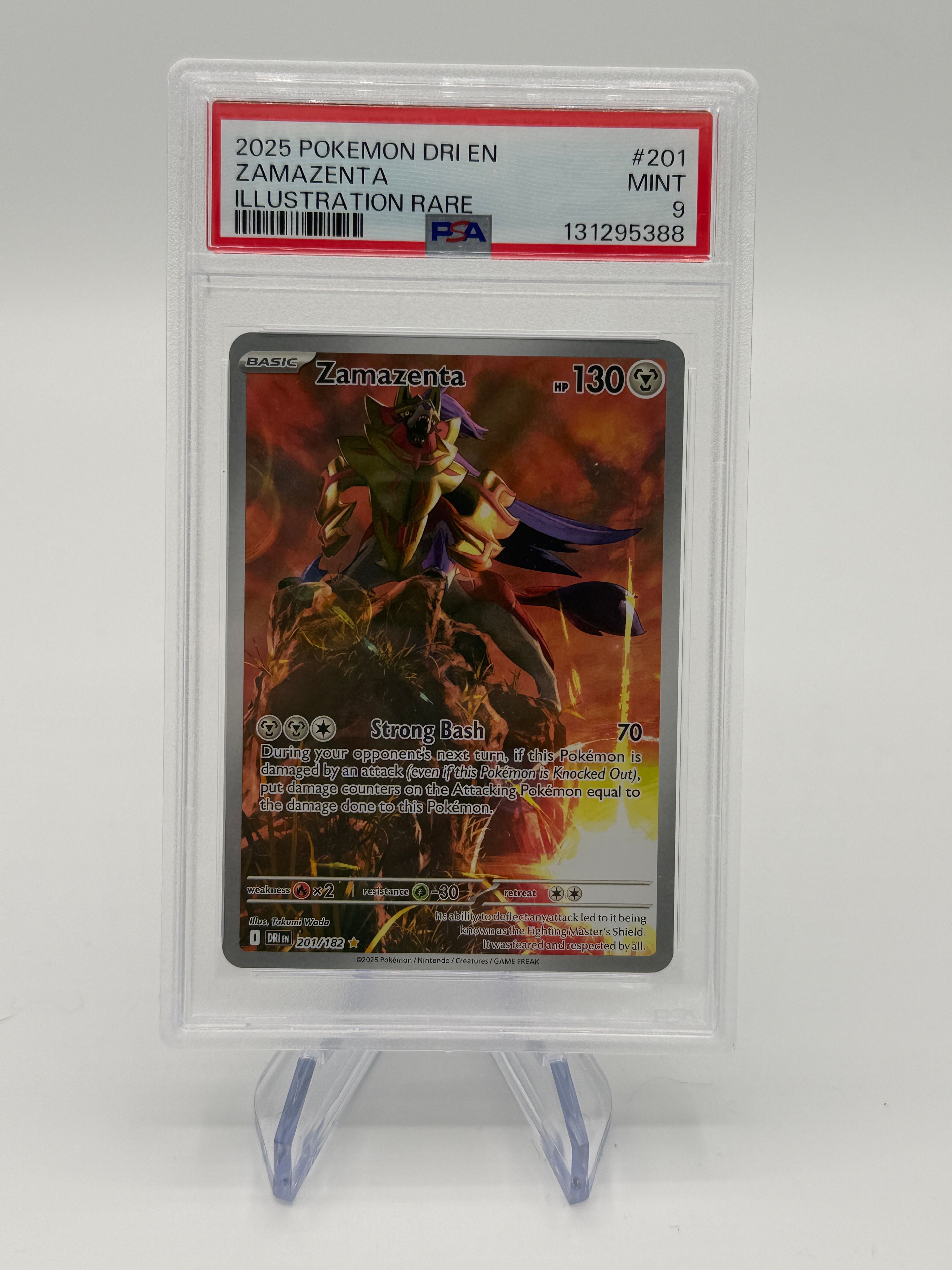 Pokémon TCG Zamazenta Illustration Rare Prismatic Evolutions #201 PSA 9