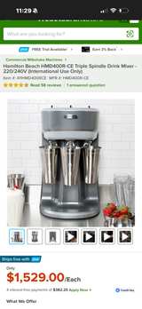 Hamilton Beach HMD400R-CE Triple Spindle Drink Mixer - 220/240V - Image 2