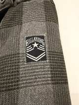 Billabong Men's Plaid Hooded Jacket Black Gray XL - Image 3