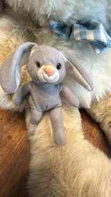 Commonwealth Large Floppy Ear Bunny Plush with Blue Gingham Bow - Image 2