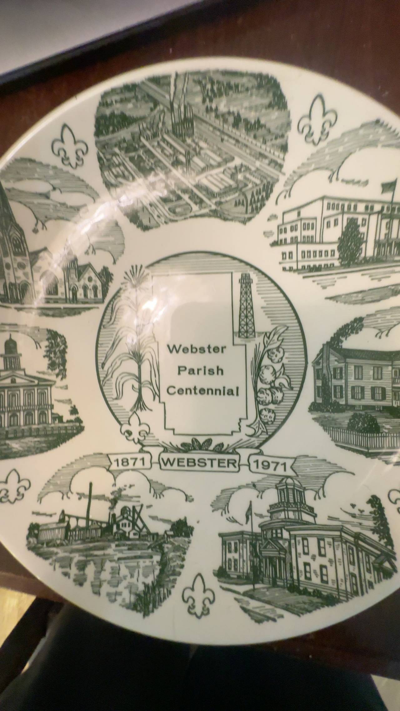 Webster Parish Louisiana Centennial Commemorative Plate