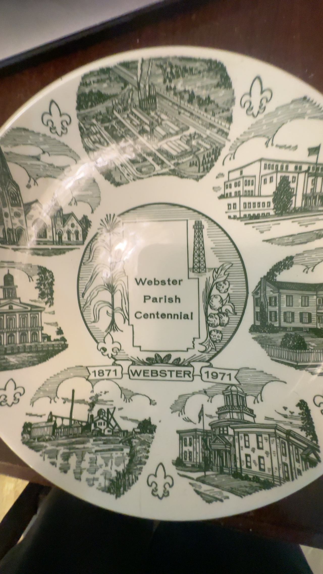 Webster Parish Louisiana Centennial Commemorative Plate