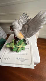New Lenox 1999 Christmas Tufted Titmouse Figurine original certificate - Image 6