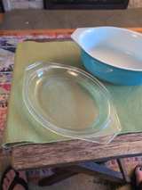 vintage PYREX Turquoise 043 1.5 Quart Oval Casserole Dish with Lid   #20 - Image 4