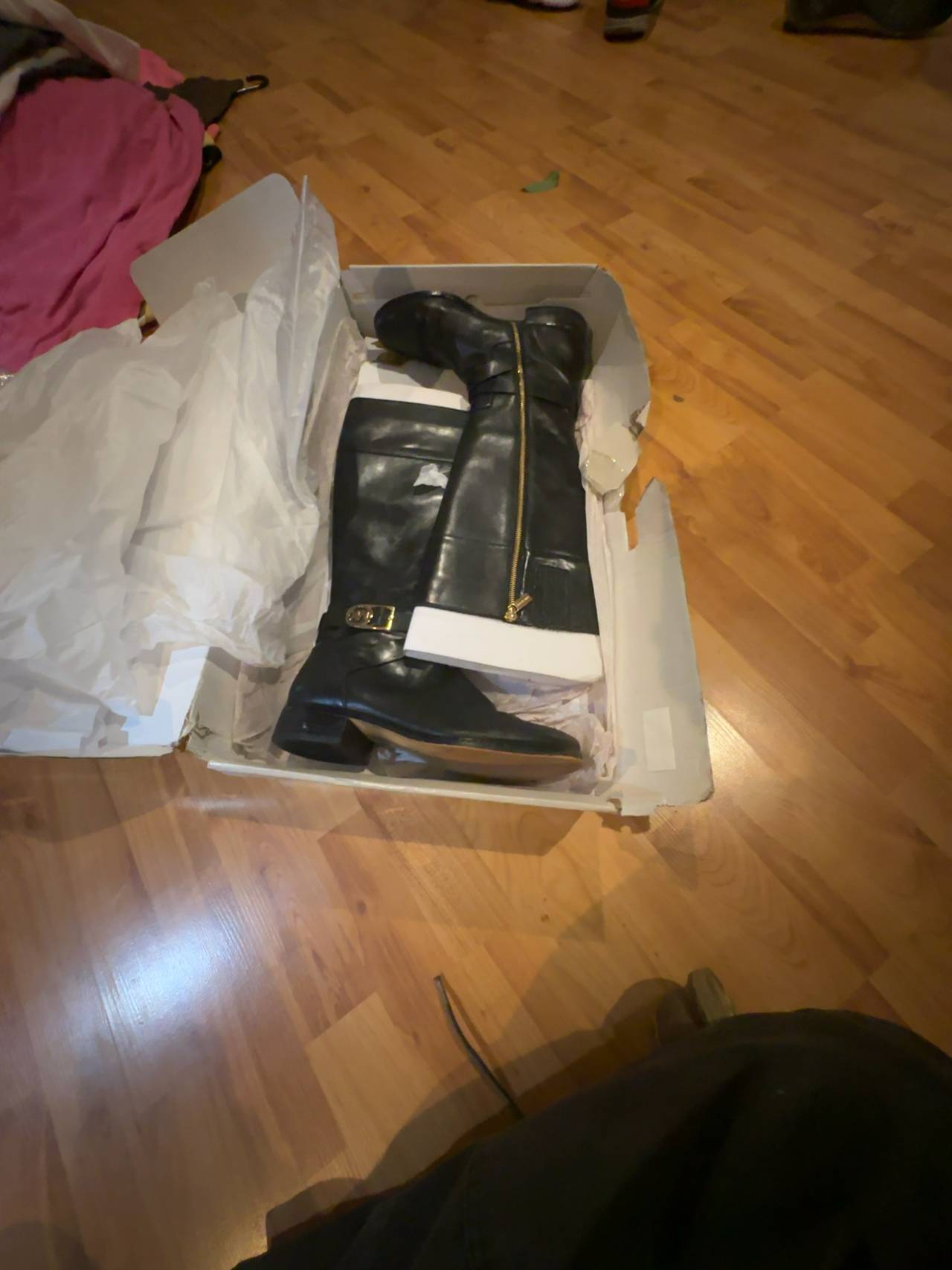 Michael Kors Bryce Black Leather Knee-High Boots