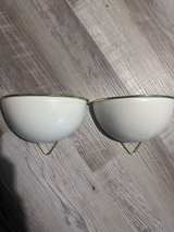 Mkono Semi Circle Wall Planter Hangable White And Gold Trim  - Image 1