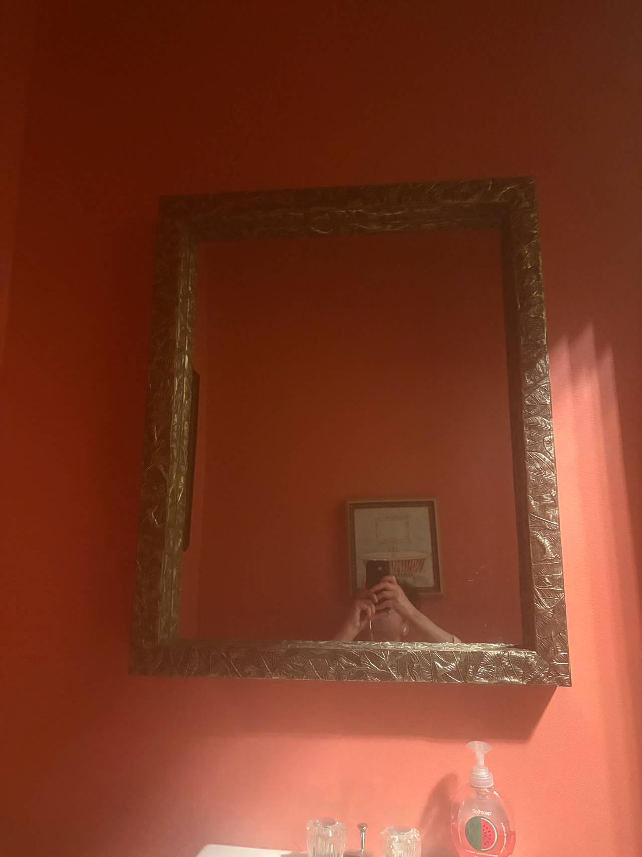 Textured Gold Framed Wall Mirror