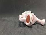 Vintage Pink Hobnail Ceramic Miniature Watering Can with Applied Rose - Image 1
