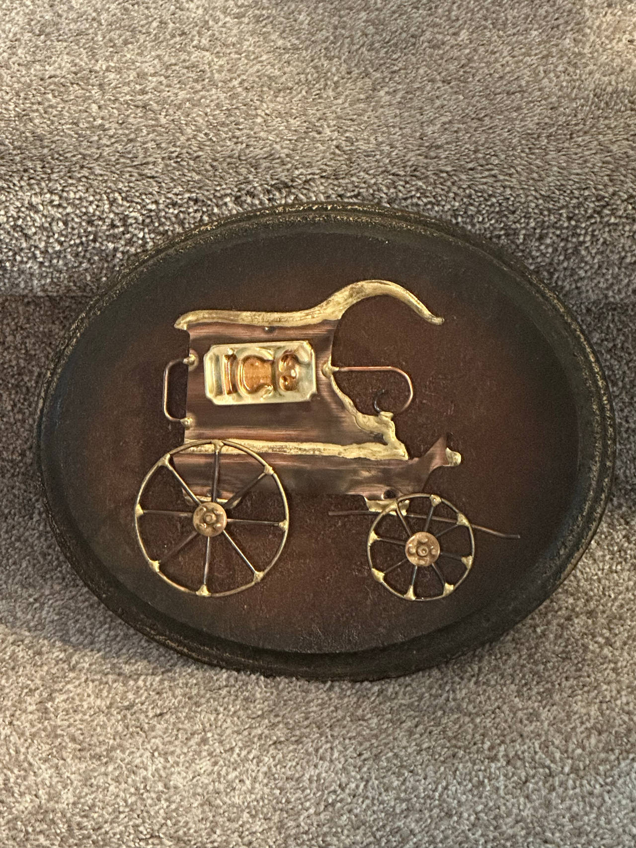 Vintage Mixed Metal Stagecoach Wall Decor