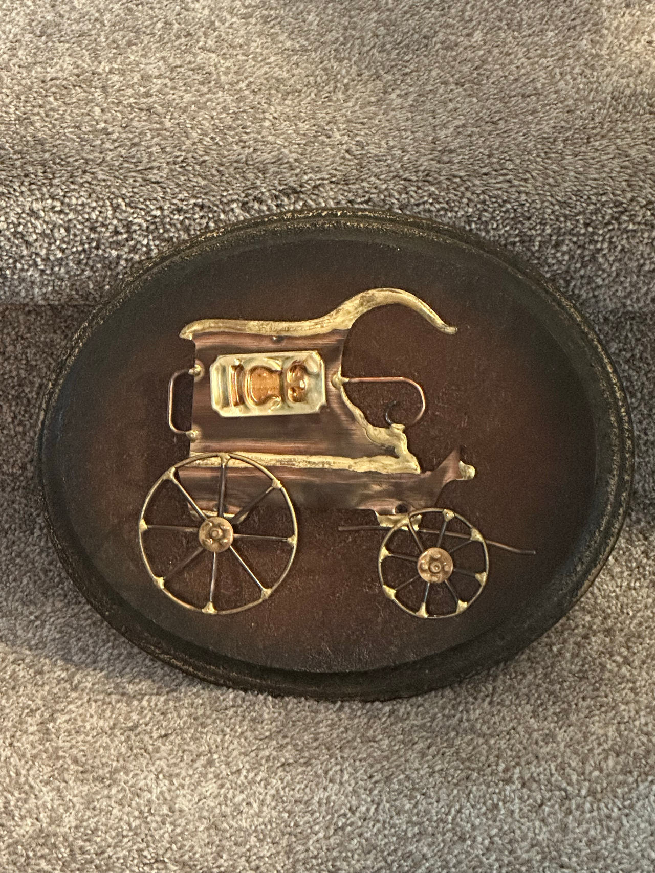 Vintage Mixed Metal Stagecoach Wall Decor