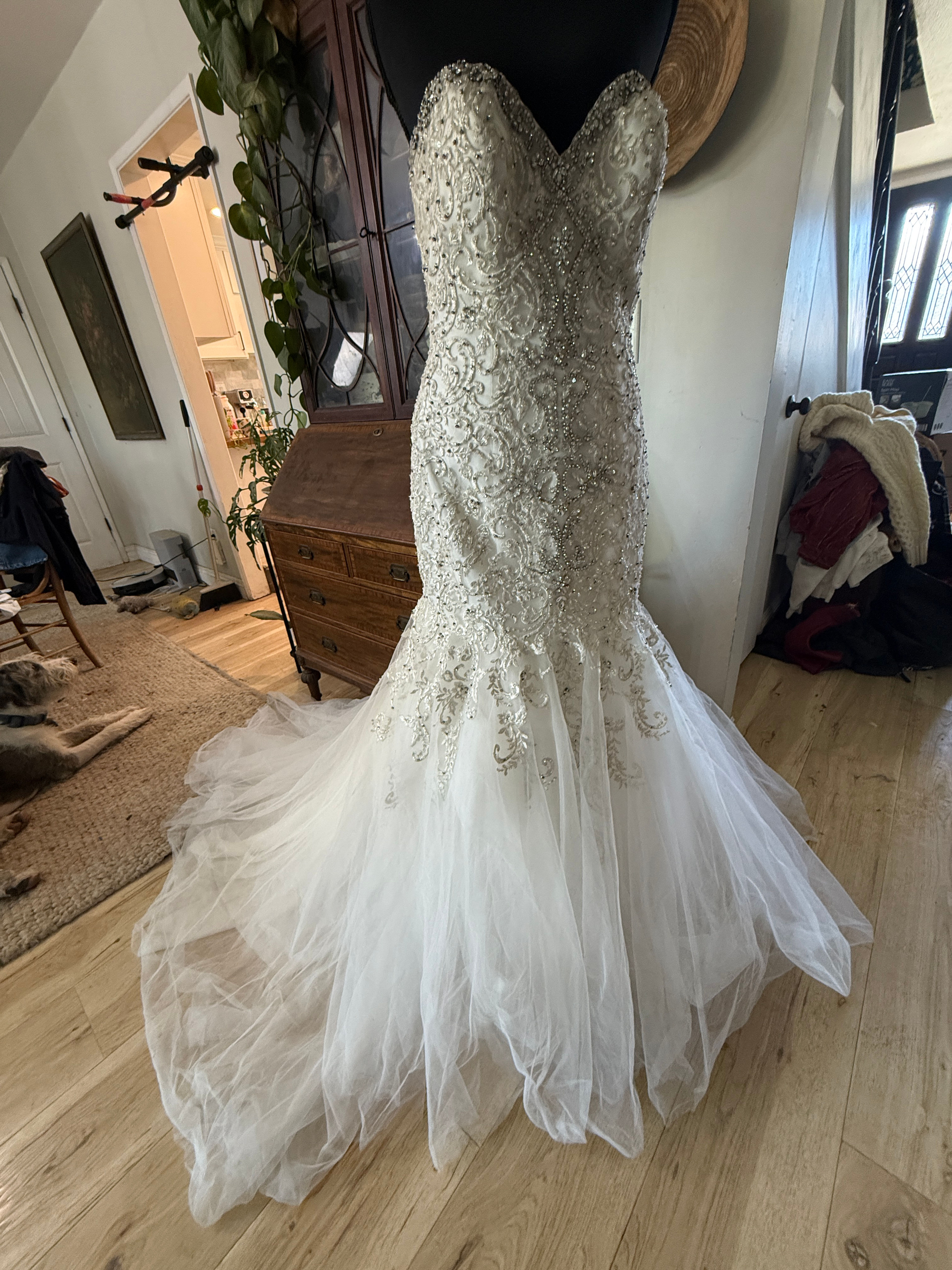 Beaded Mermaid Wedding Dress size 4-6