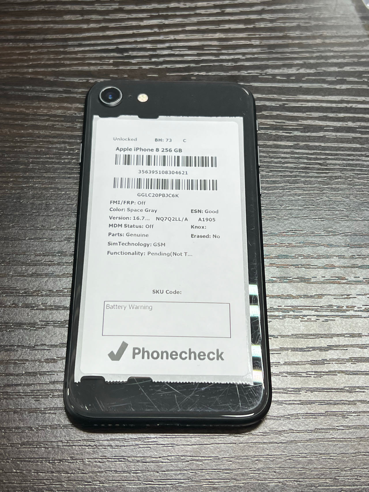 Apple iPhone 8 256GB Space Gray unlocked 73% battery health