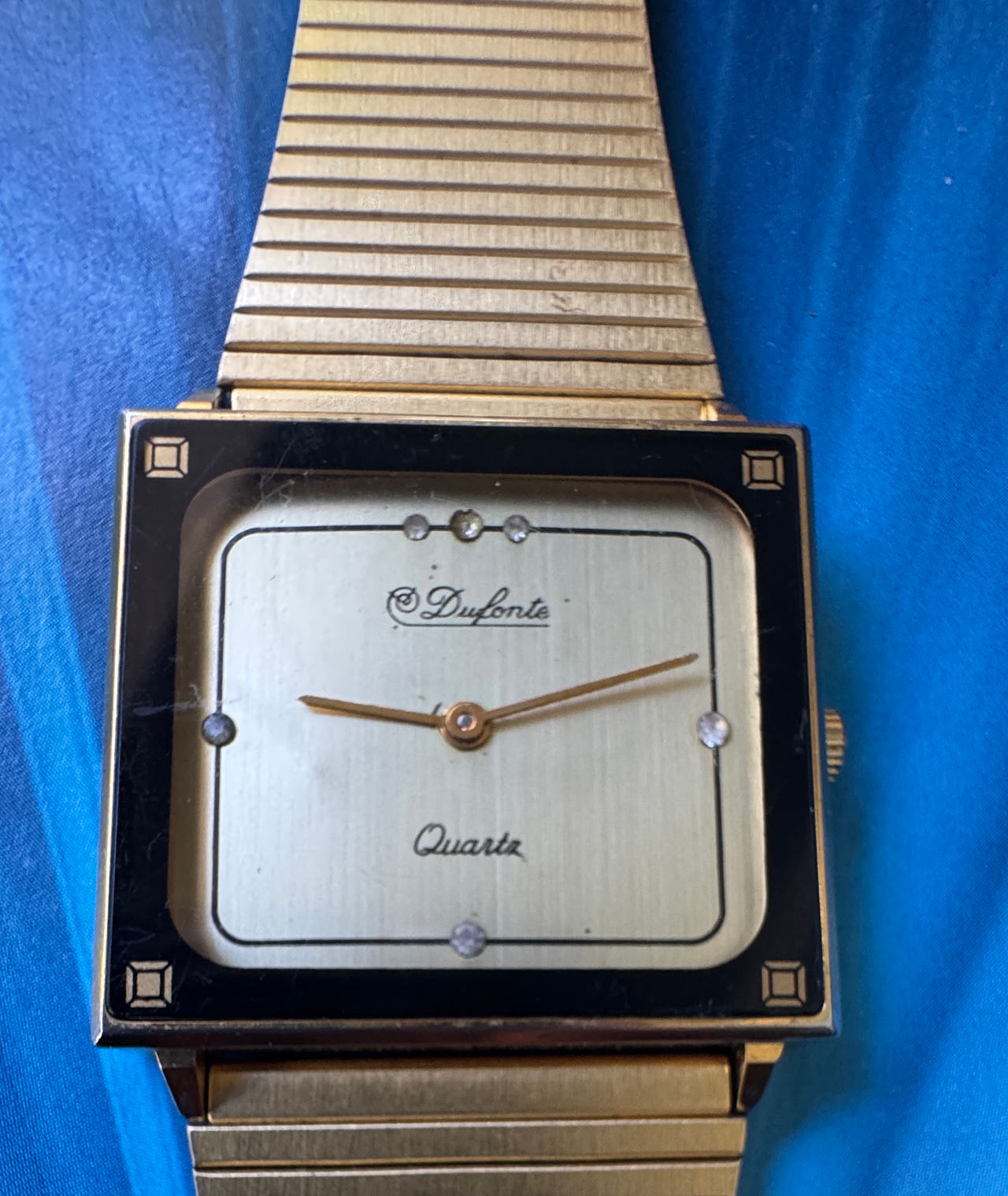 Dufonte Quartz Square Gold Tone Watch