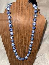 Chinese Blue & White Porcelain Hand-Knotted Bead Necklace - Image 1