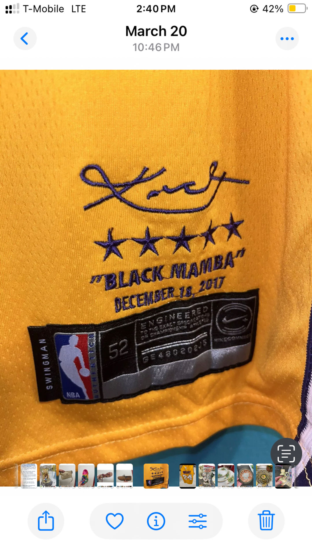 Kobe Bryant Los Angeles Lakers Black Mamba Retirement Jersey
