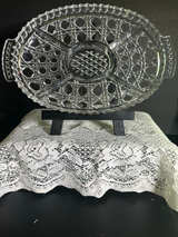 Vintage 5-Section Glass Relish Tray with Handles - Image 1