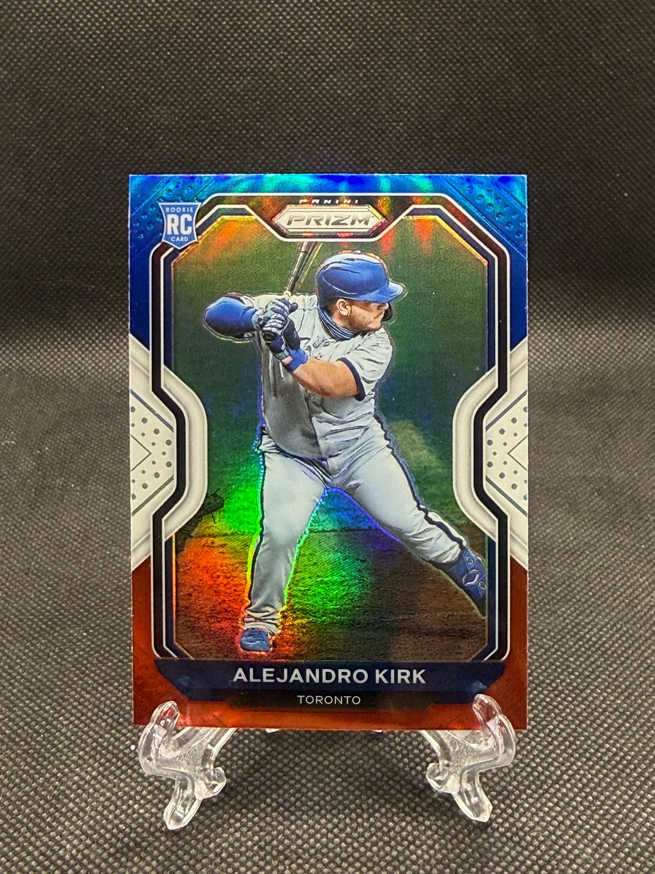 2021 Panini Prizm Alejandro Kirk Red White Blue Prizm #169 Rookie Card