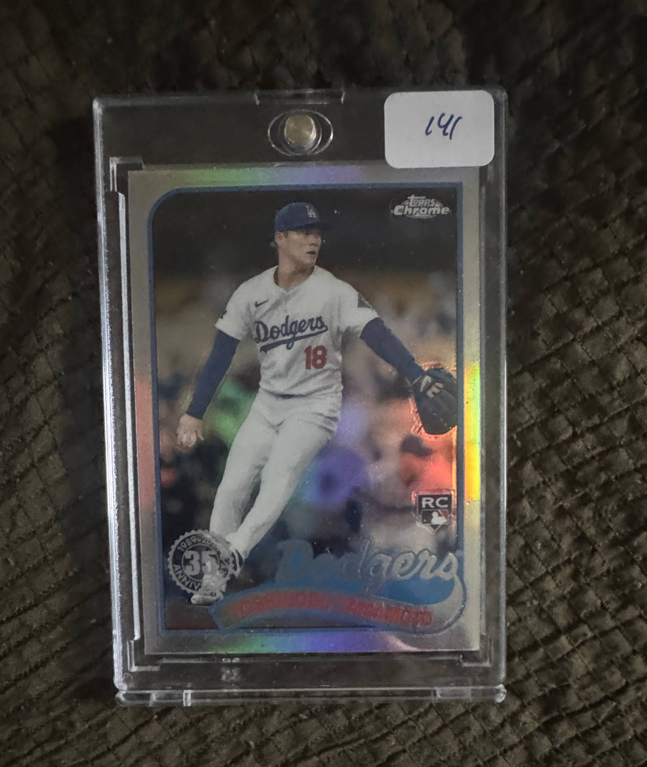 2024 Topps Chrome Yoshinobu Yamamoto 1989 35th Anniversary Silver Refractor Rookie Card