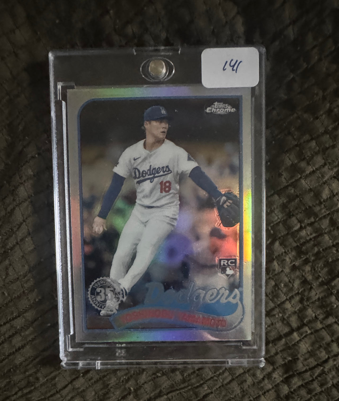 2024 Topps Chrome Yoshinobu Yamamoto 1989 35th Anniversary Silver Refractor Rookie Card