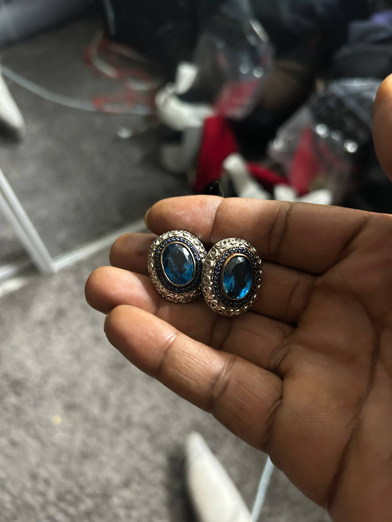 Judith Ripka Sterling Silver Blue Topaz Earrings