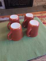 vintage  PYREX Burnt Orange Luster D-Handle Mug #50 set of 4 - Image 4