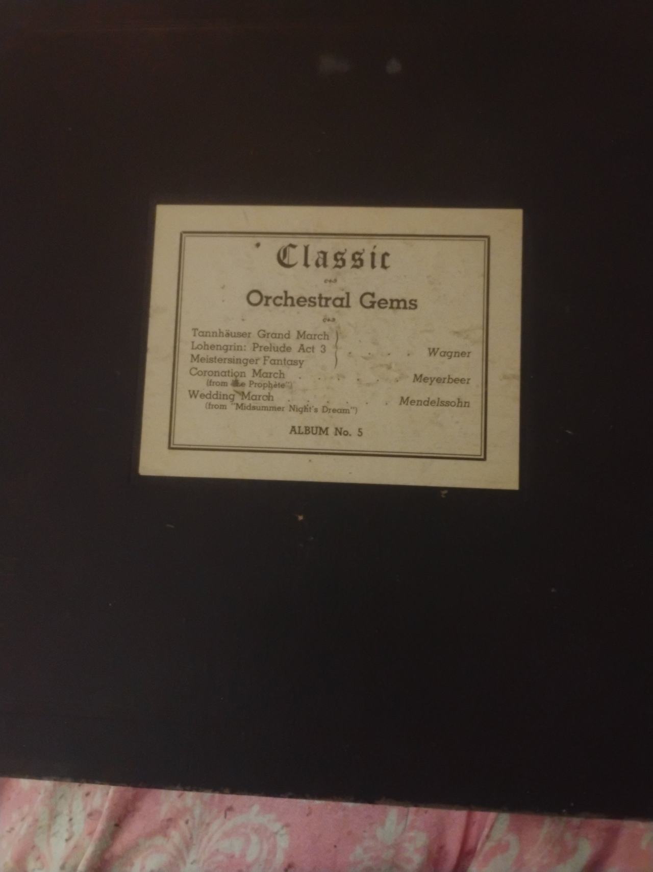 Classic Orchestral Gems Album No. 5 78 RPM Set