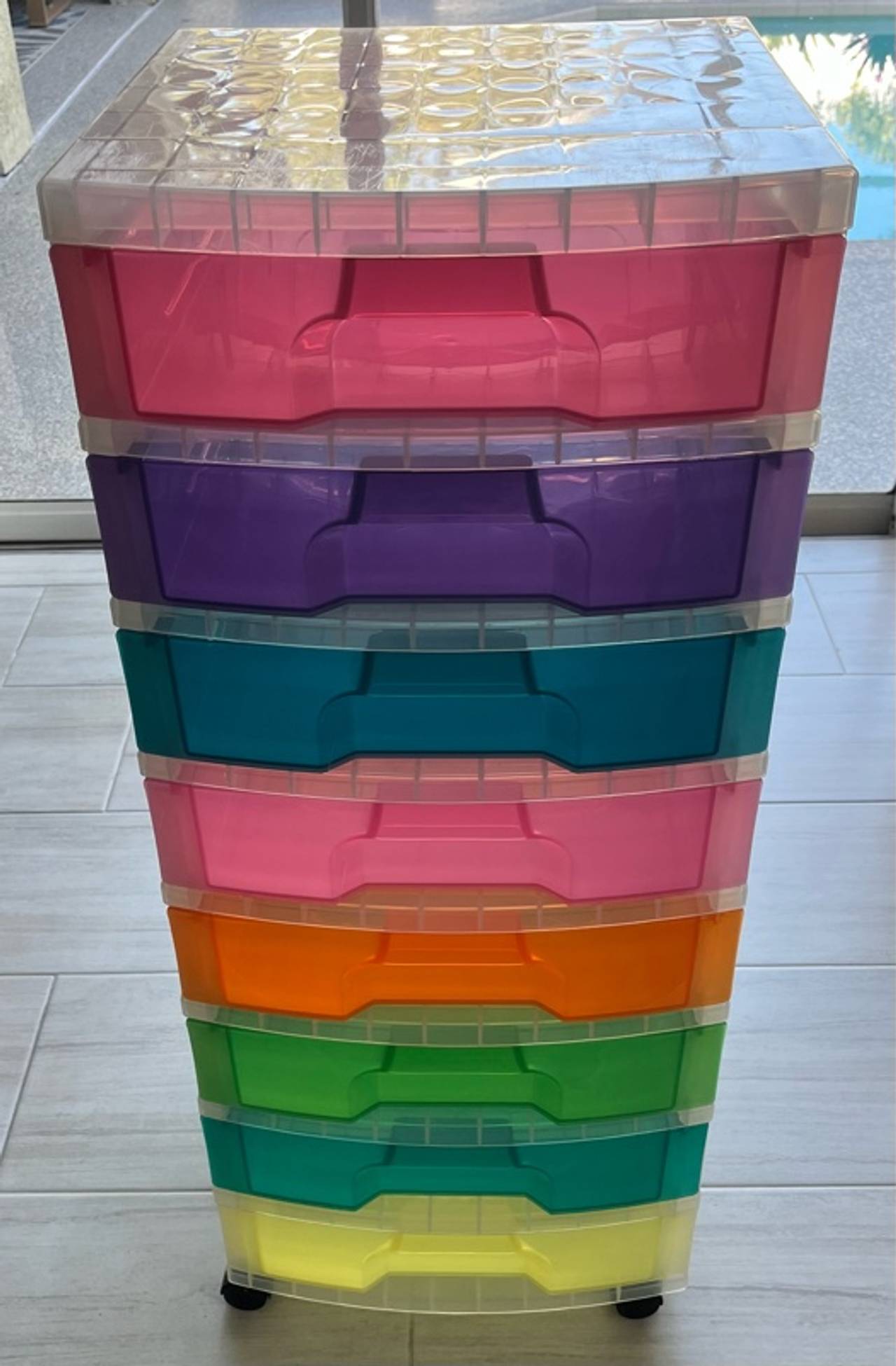Really Useful Boxes 8-Drawer Rolling Cart Rainbow